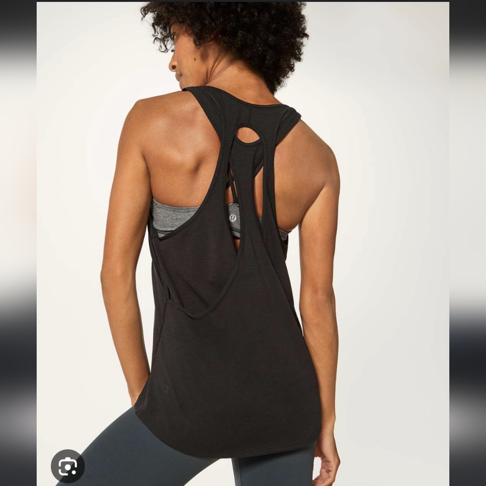 Lululemon Double Layer Yoga Black Tank Top Size‎ 6